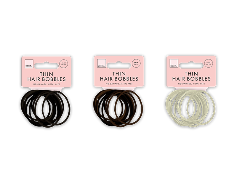 Natural Thin Hair Bobbles 20pk
