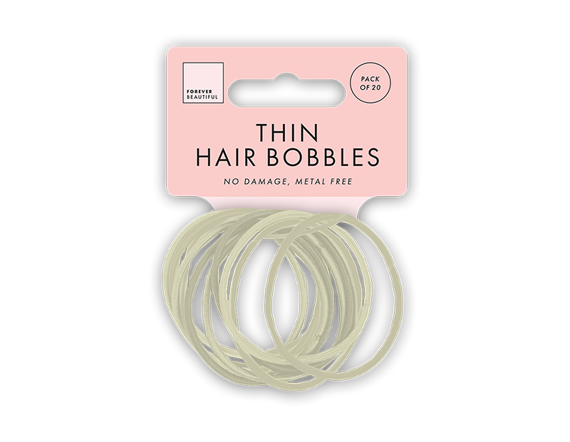 Natural Thin Hair Bobbles 20pk
