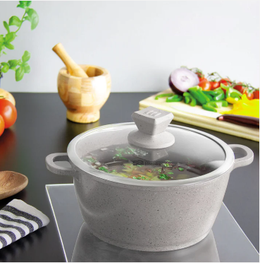 Nea Marbell Diecast Stockpot Set 5pc Grigio