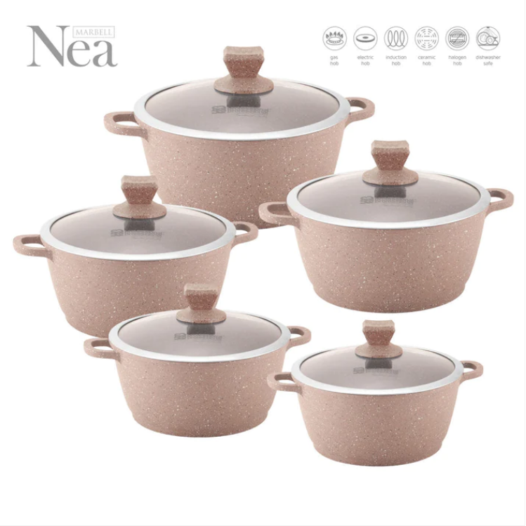 Nea Marbell Diecast Stockpot Set 5pc Marfill