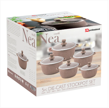 Nea Marbell Diecast Stockpot Set 5pc Marfill