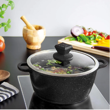 Nea Marbell Diecast Stockpot Set 5pc Nera