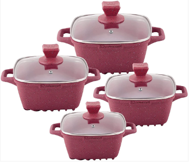 Nea Marbell Square Diecast Set 4pc Rossa 20cm 24cm 26cm 32cm