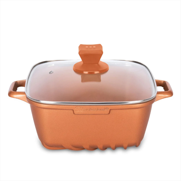 Nea Seramiq Diecast Square Stockpot Set 4pc Cuprum