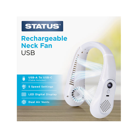 Neck Fan - 5 Speed Settings - 3600 mAh - 1 pk - in Glossy Retail Box