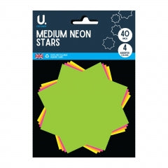 Neon Stars, Medium 40pk