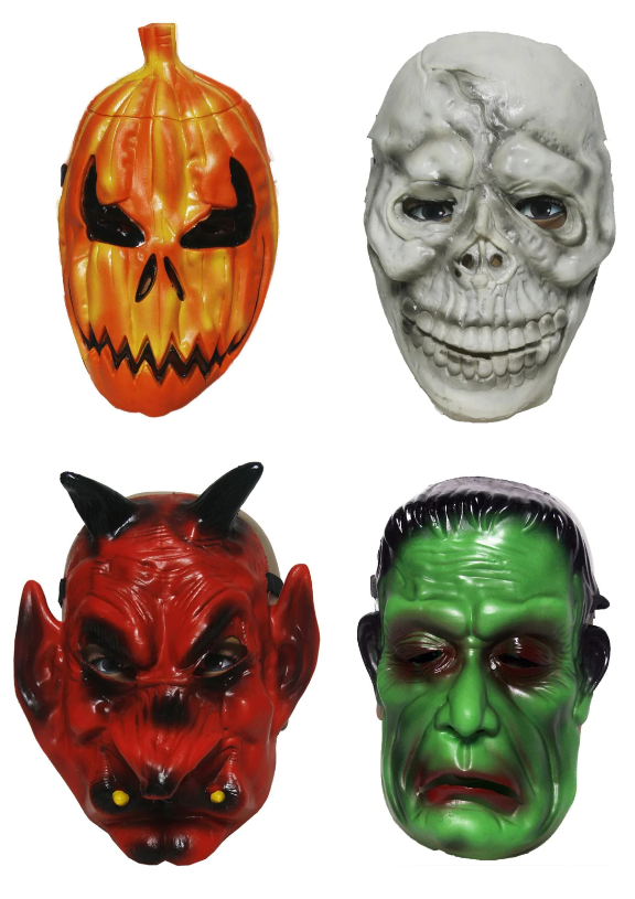 New Halloween 4 Assorted Masks Scary Festive Fun Latex Fun Scary Masks