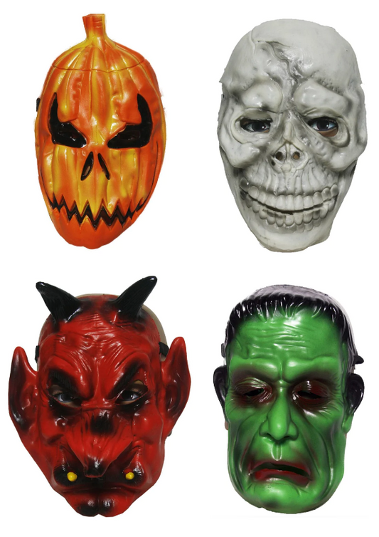 New Halloween 4 Assorted Masks Scary Festive Fun Latex Fun Scary Masks
