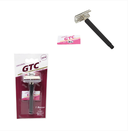 New Stainless Steel Original Razor with 2 GTC Stainless Blades Grooming Eraser
