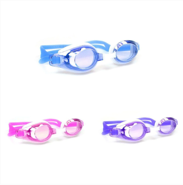 New Stylish Comfortable Swimming Goggles In Assorted Colours With Nose Clip