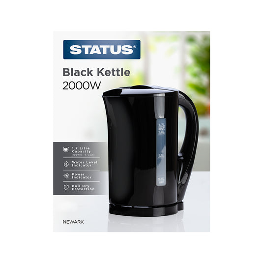 Newark - Black - 1.7 Litre - Immersed Cordless - Kettle - Dual Water Indicator - 2200w - 1 pk - in Glossy Retail Box