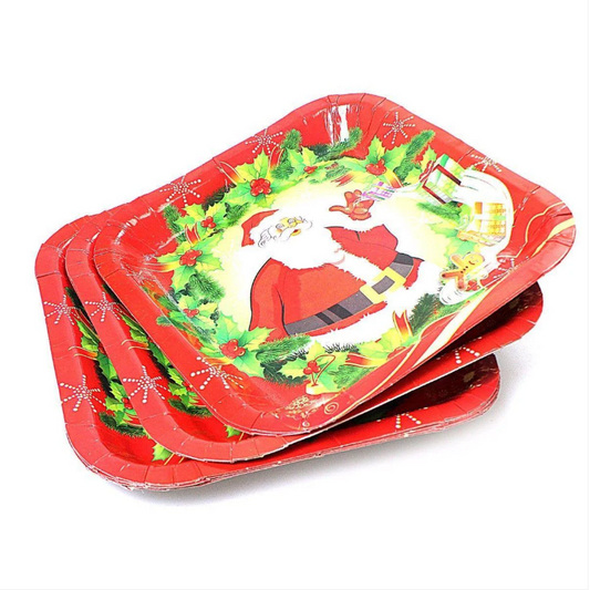 Novelty Assorted Design Christmas Plates Ideal For Parties