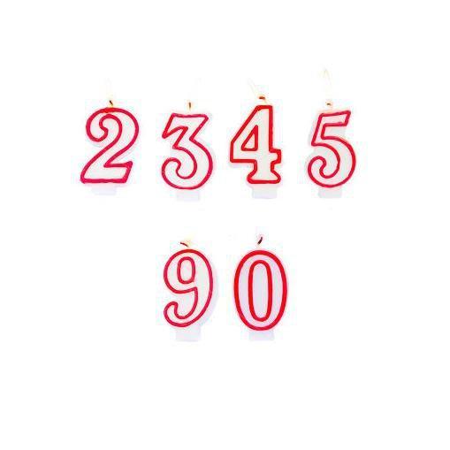 Numbered Birthday Candles 0 - 9 Assorted Numbers