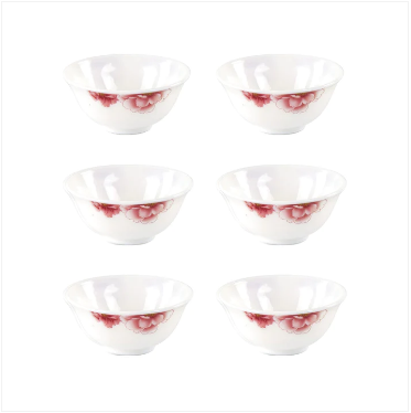 Opal Glass Serving Dish Snack Bowl Laura Set of 6 10x4cm