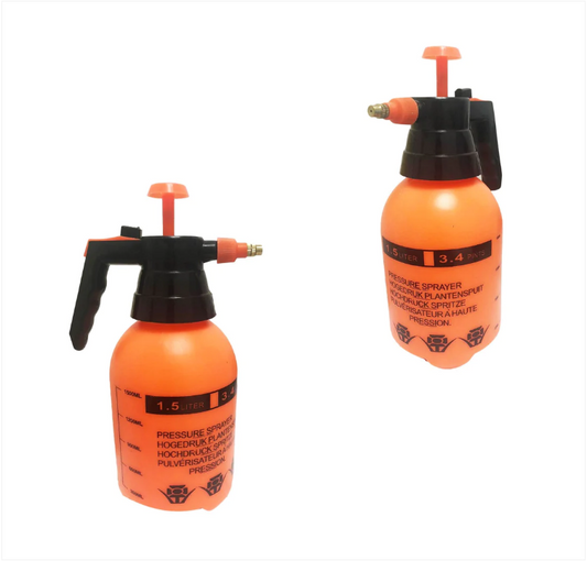 Orange Water Spray Pressure Can 1.5 Litre Outdoor Garden Pressure Spray
