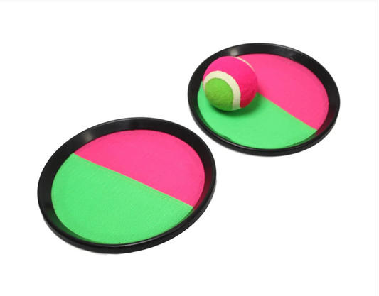 Outdoor Indoor Frisbee Playing Set With Ball Pink Green 18.5cm