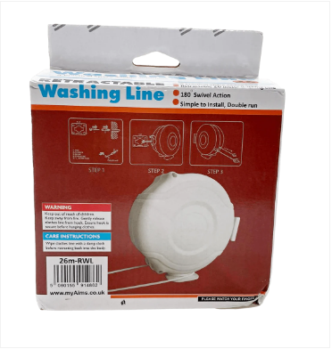 Outdoor Retractable Washing Line Reel Double Line 26 Metre