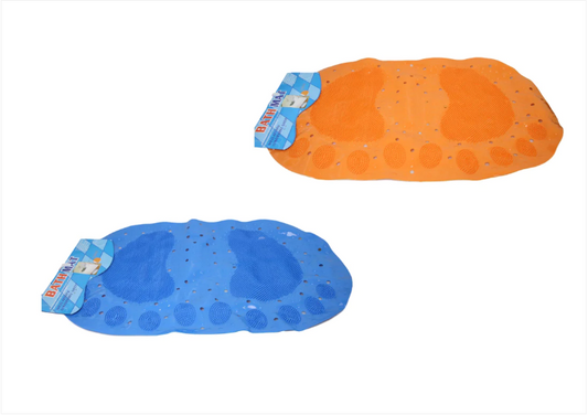 Oval Anti-Slip Bathroom Shower Bath Mat with Feet Design 66 x 35 cm Assorted Colours