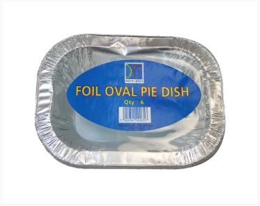 Oval Foil Pie Dish Takeaway Serving Foil Dishes Ideal For Food And Dessert 19.5cm x 5.2cm 6 Pack