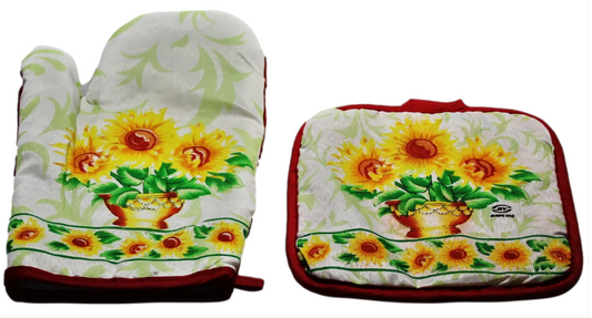 Oven Glove and Potholder 14 x 24 cm Assorted Designs