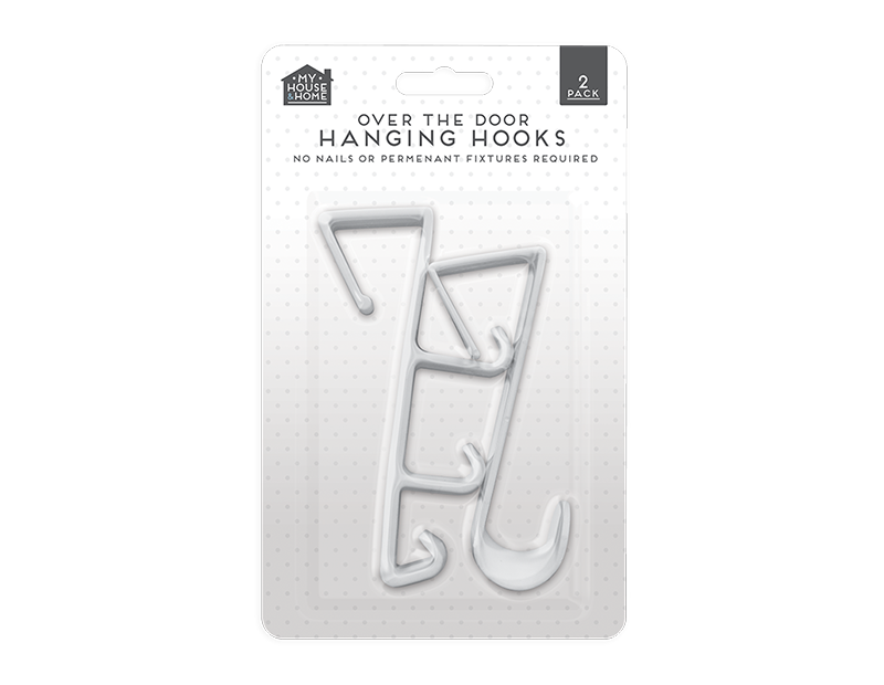 Over The Door Plastic Hooks 2pk