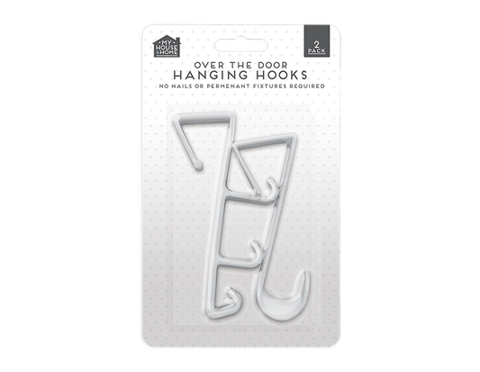 Over The Door Plastic Hooks 2pk