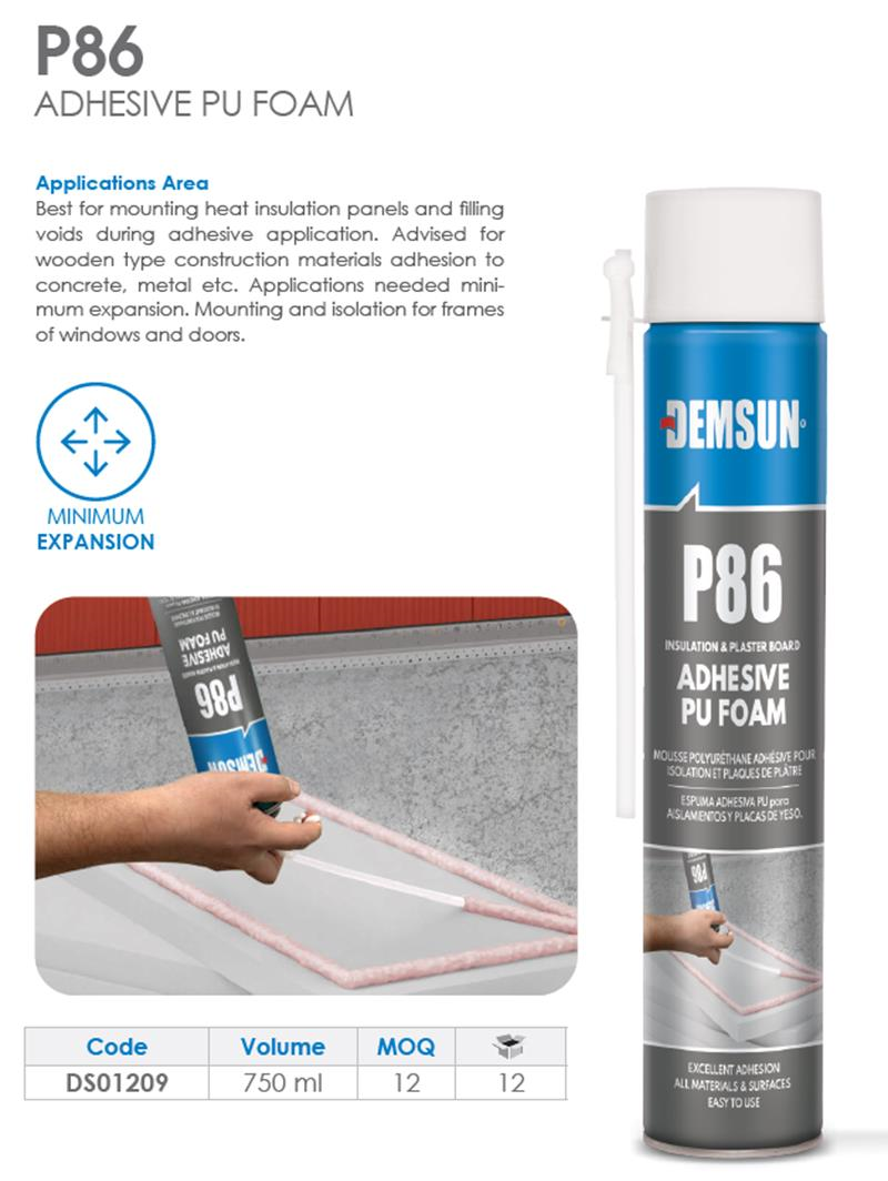 P86 PU ADHESİVE FOAM 750ML