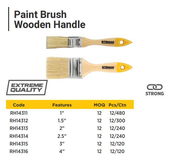 PAINT BRUSH WITH WOODEN HANDLE 1"
