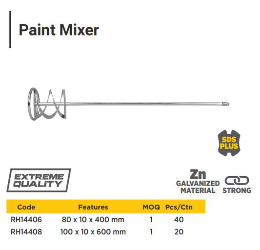 PAINT MIXER RTRMAX 80*10*400MM SDS PLUS HEAD