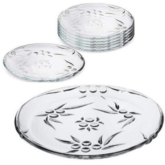 PB 6 Piece Perla Glass Dessert Plate 19cm