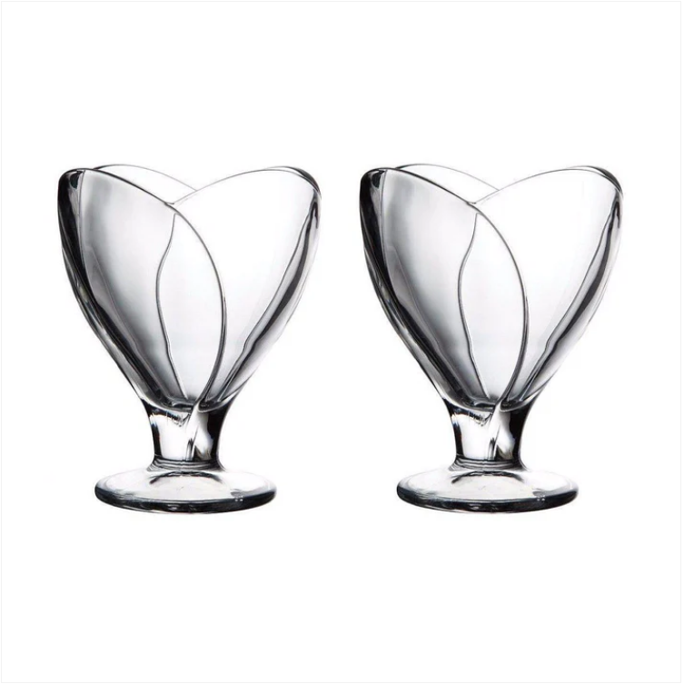 PB Fancy Glassware High Quality Iceville Ice Cream Vase Cup 2 Pack Glassware Home