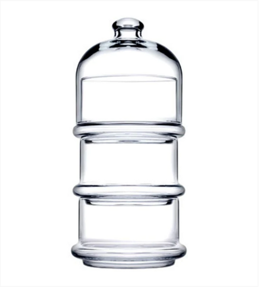 PB Glass Villa Patisserie Serving Bowl with Dome 3 Tier 22 x 8 cm