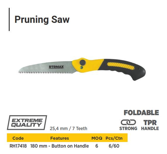 PRUNING SAW 180MM WITH BUTTON 25,4 MM/ 7 THEETH