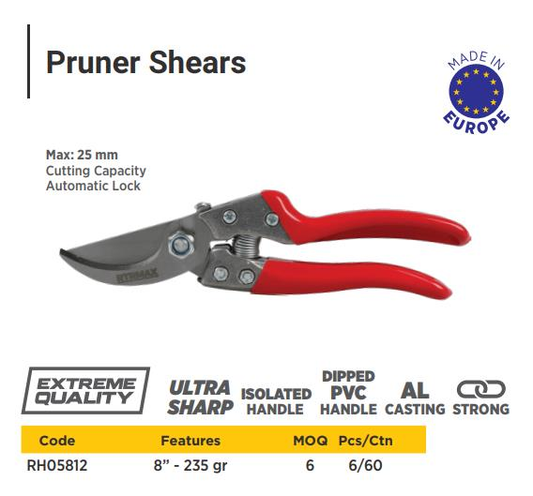 PRUNING SHEAR WITH ALUMINUM BODY INSULATED HANDLE