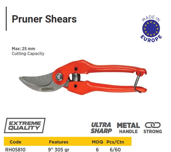 PRUNING SHEAR WITH METAL HANDLE