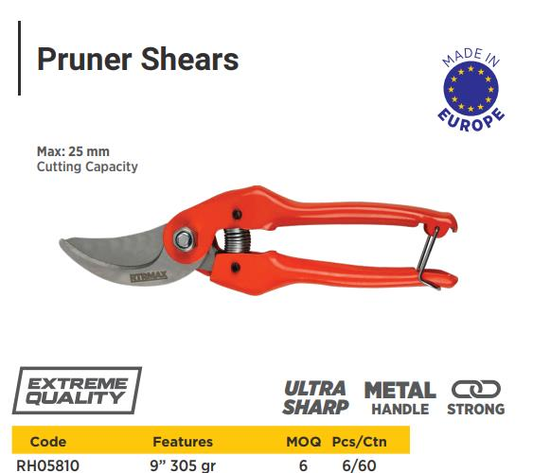 PRUNING SHEAR WITH METAL HANDLE
