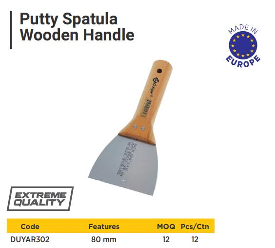 PUTTY SPATULA WOODEN HANDLE - 8 CM
