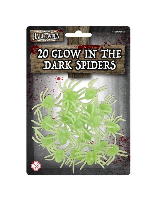 Pack Of 20 Glow In The Dark Spiders Halloween Decorations Spider Size 5cm