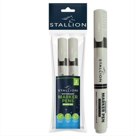Pack Of 2 Bullet Tip Whiteboard Markers Black Ink