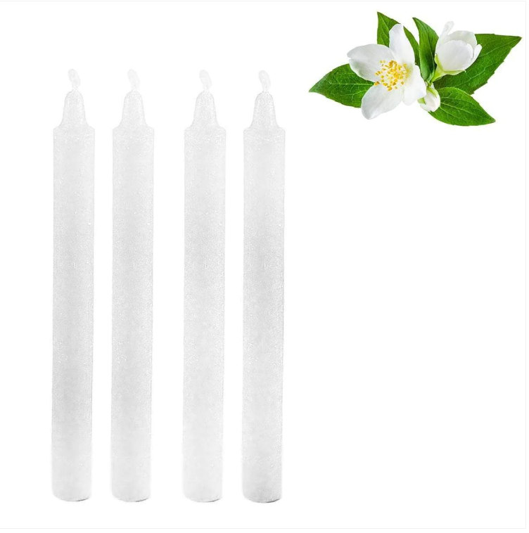 Pack Of 4 Beautiful Scented Candles Jasmine White Home