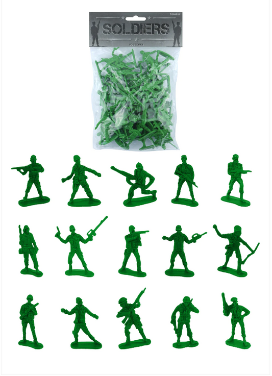 Pack Of 50 Toy Soldiers Assorted Sizes and Designs 3-7cm