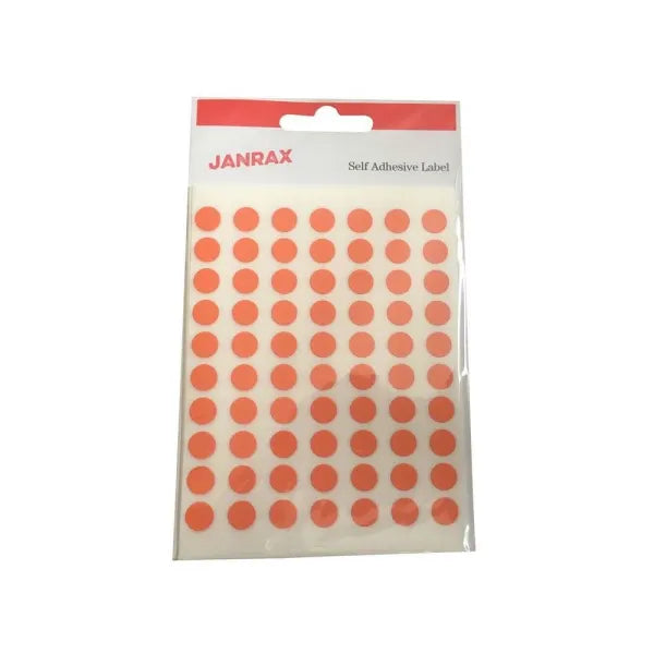 Pack Of 560 Orange 8mm Round Labels - Stickers
