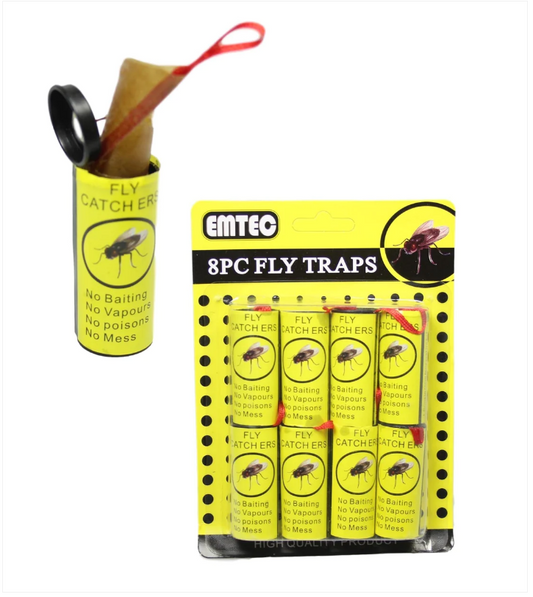 Pack Of 8 Fly And Insect Catcher High Quality Adhesive Fly Catcher Strip
