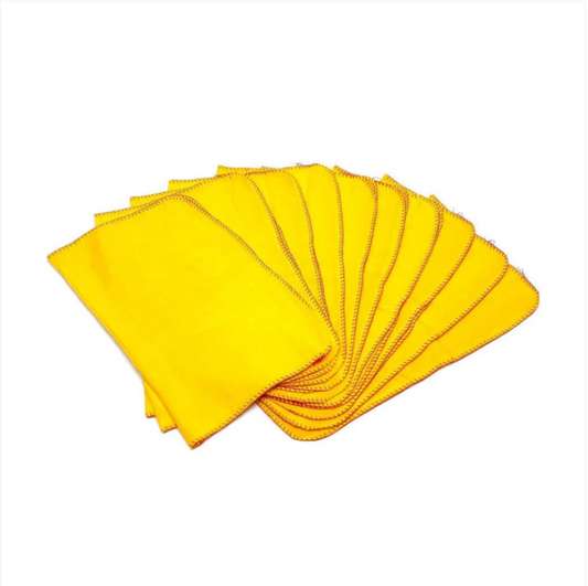Pack of 10 Yellow Dusters Household Cleaning