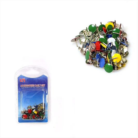 Pack of Round Push Pins Assorted Colours