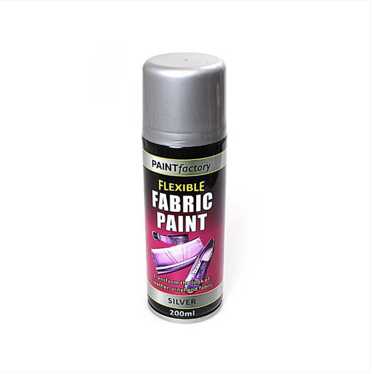 Paint Factory Flexible Fabric Spray Paint Silver Suitable For Leather Vinyl And Most Fabrics 200ml