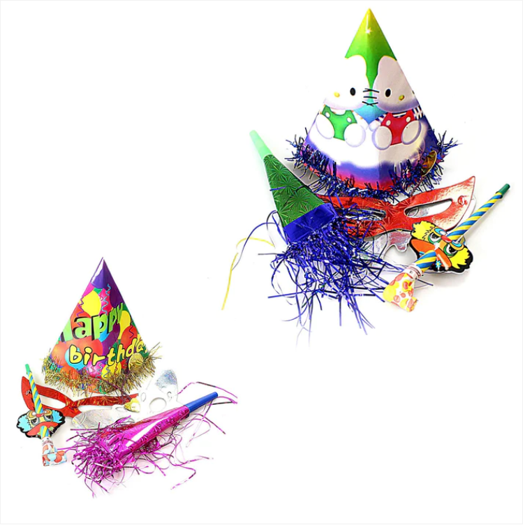 Paper Birthday Party Hat Set Assorted Designs