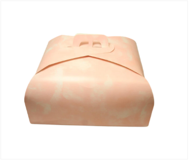 Paper Cake Box Pink/Gold Festive Square Easy Assemble Cake Box
