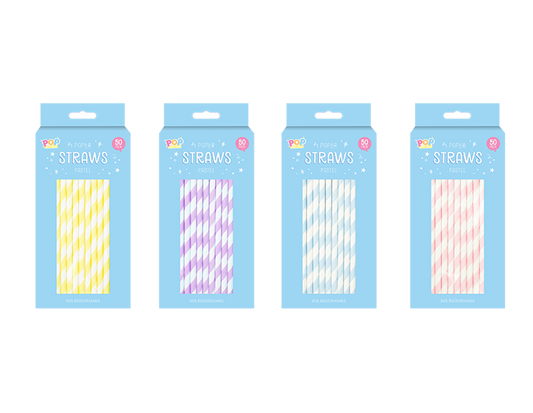 Paper Straws Pastel - 50 Pack