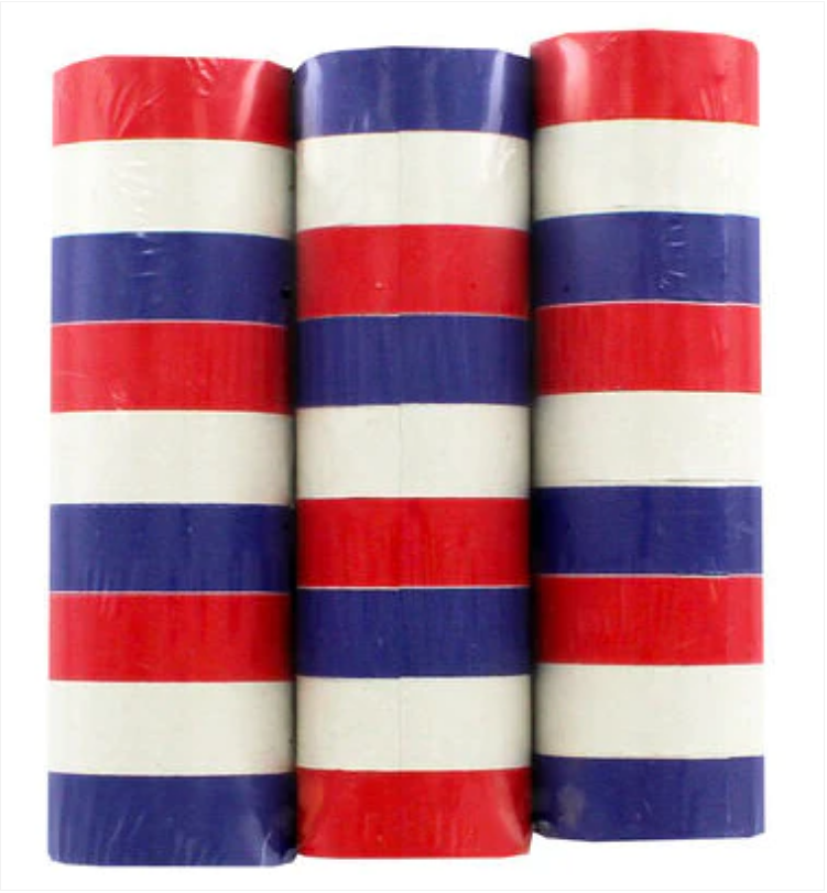 Paper Streamers Great Britain Red White Blue 14mm x 4m